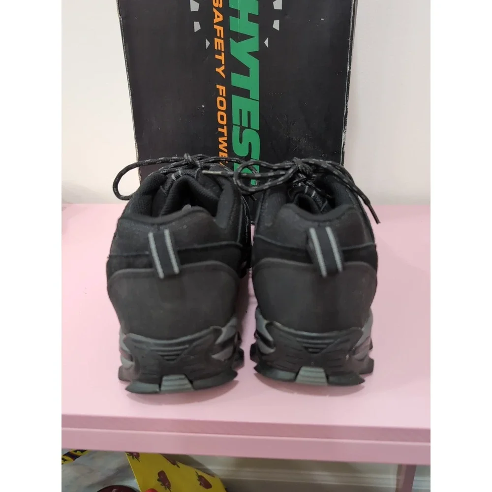 NWB Hytest Men's Multi Sport Steel Toe Black Leather Safety Shoes K11350 Sz 11EW